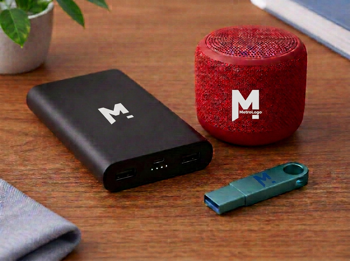 Tech products category — power bank, speaker, USB drive